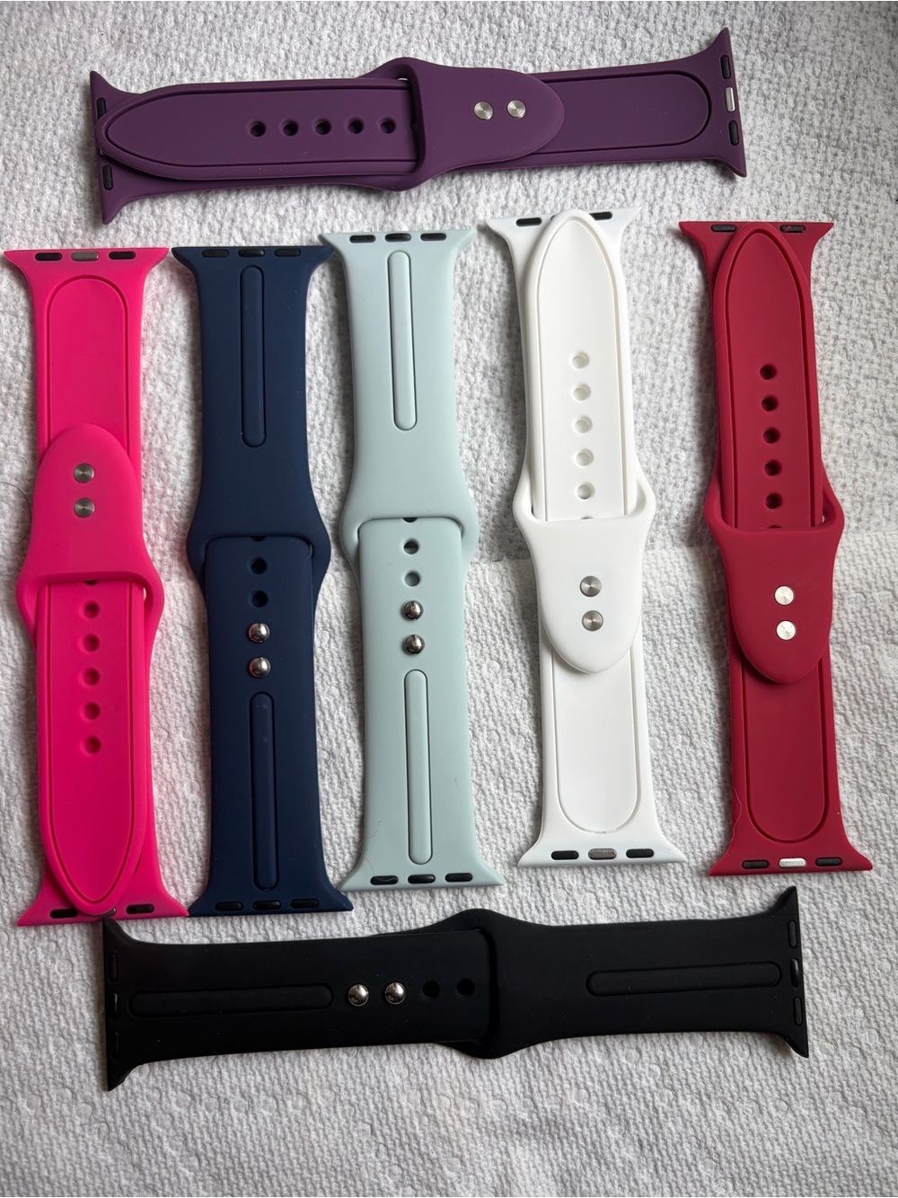 Lot of 7 Silicone Strap for Smart Apple Watch Bands 38mm, 40mm